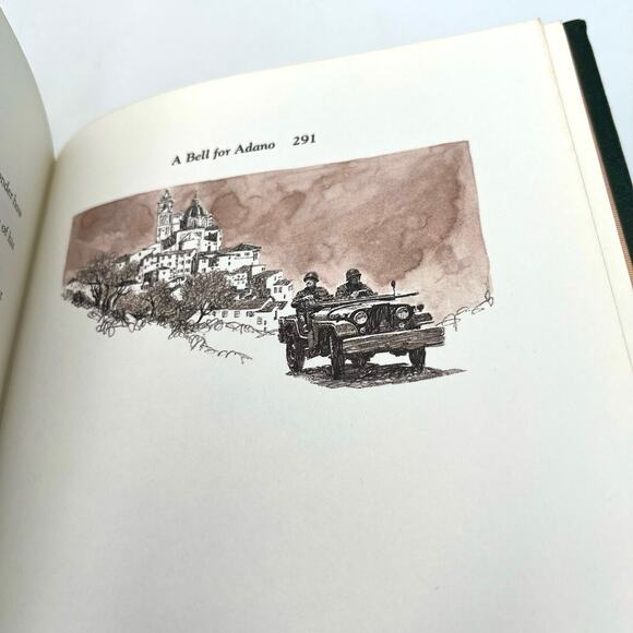 SIGNED A Bell for Adano by John Hersey Leather Patriotism Humanity. - Picture 8 of 14